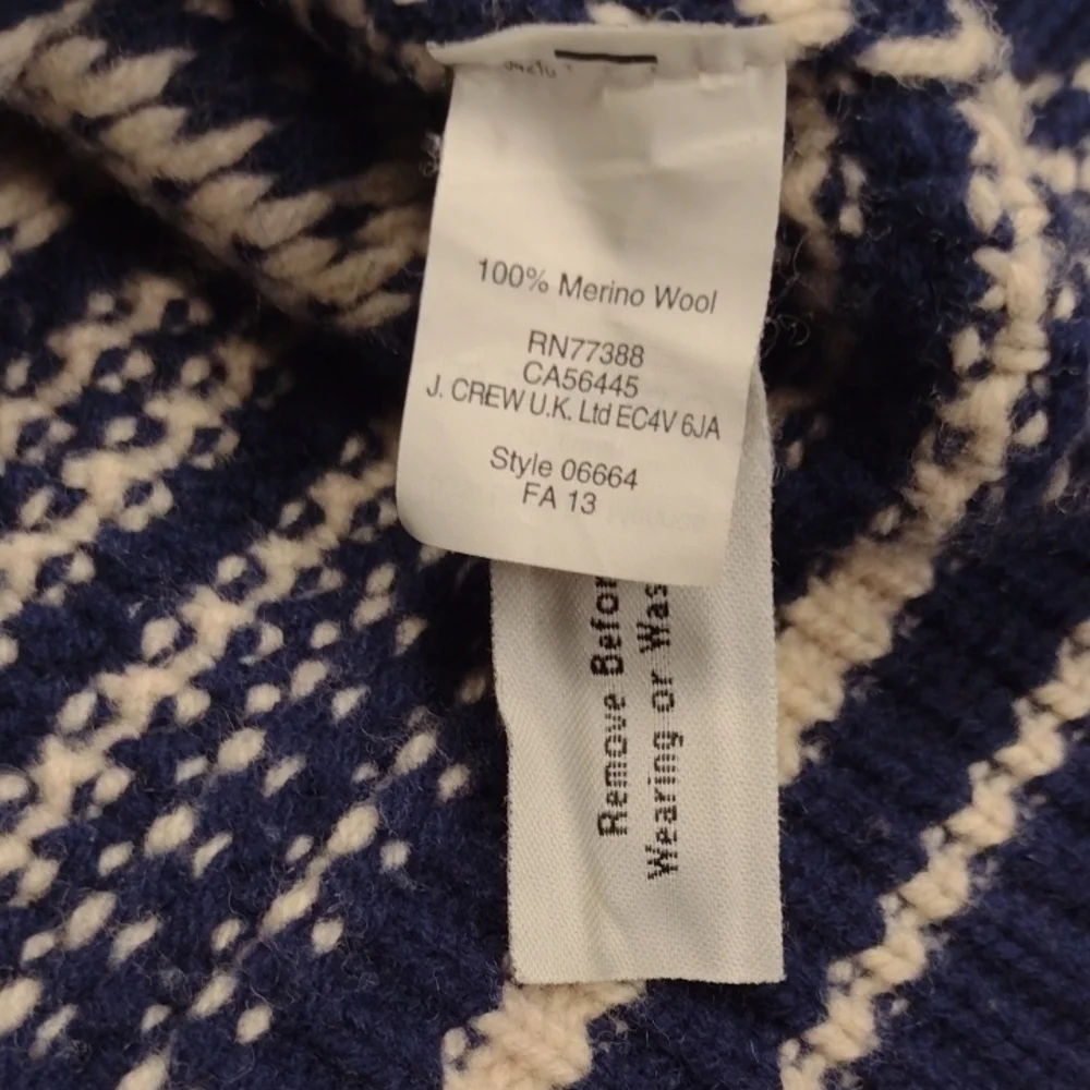 Madewell 100%Merino Wool Navy and Cream Striped Cardigan, Farm, Vacation, Y2K - Picture 8 of 12